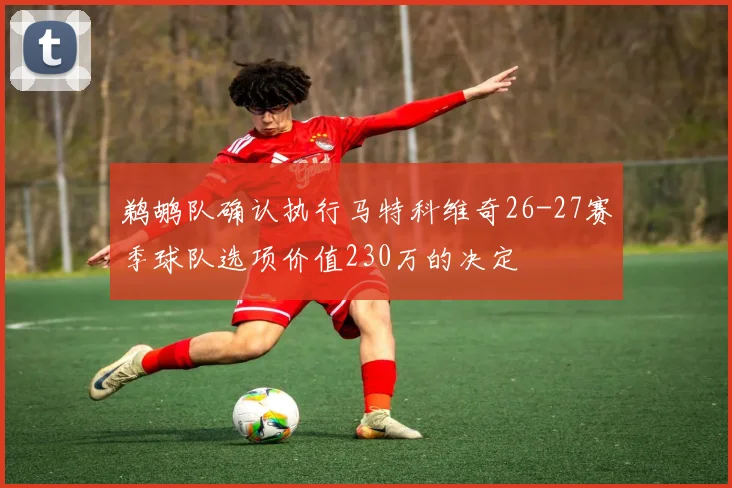 鹈鹕队确认执行马特科维奇26-27赛季球队选项价值230万的决定